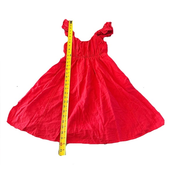 Abercrombie & Fitch Pink Mini Babydoll Ruffle Sleeve Linen Dress - Women’s S - Picture 4 of 16